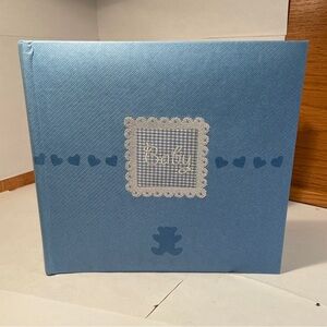 New Blue Baby Theme 4x6 Photo Album Woven Texture Cover